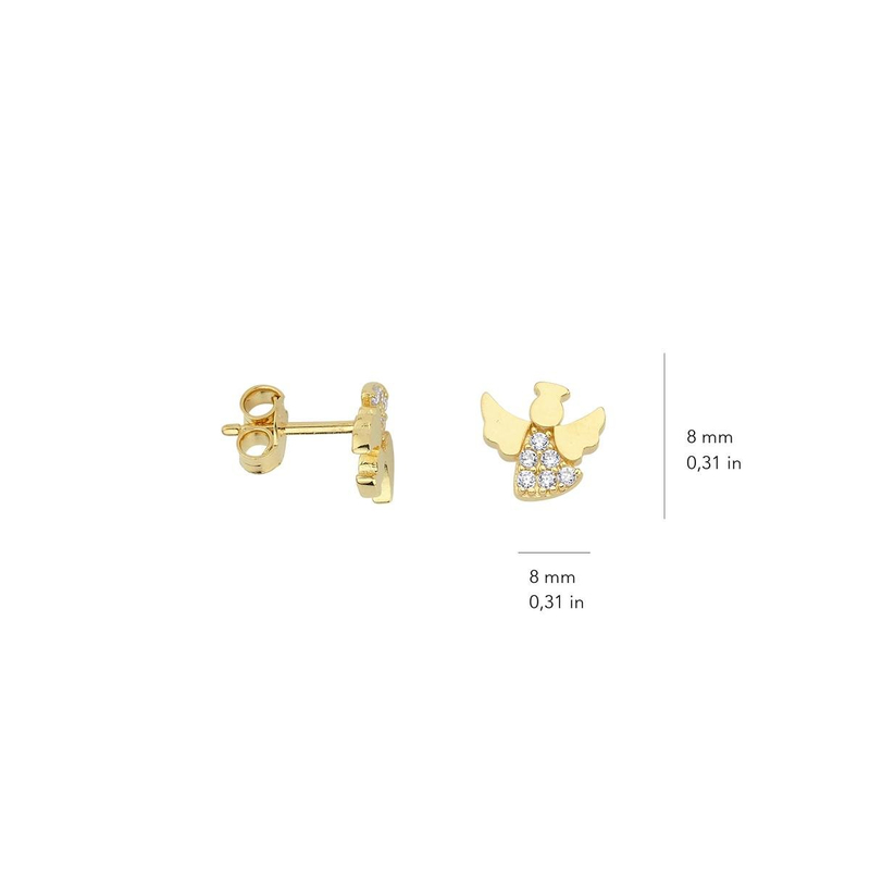 14 Ayar Altın Taşlı Melek Küpe