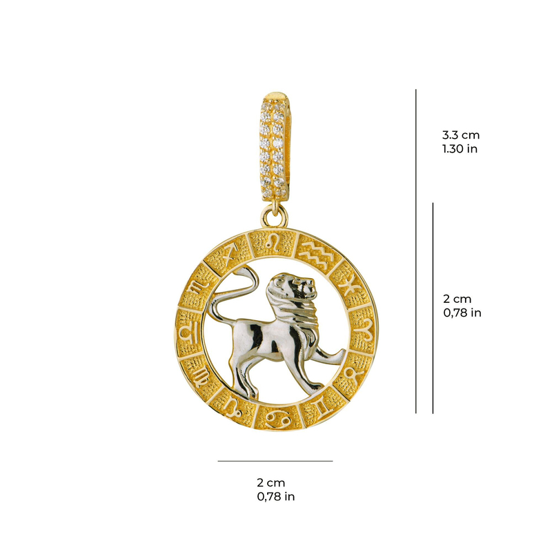 Aslan Burç Altın Charm