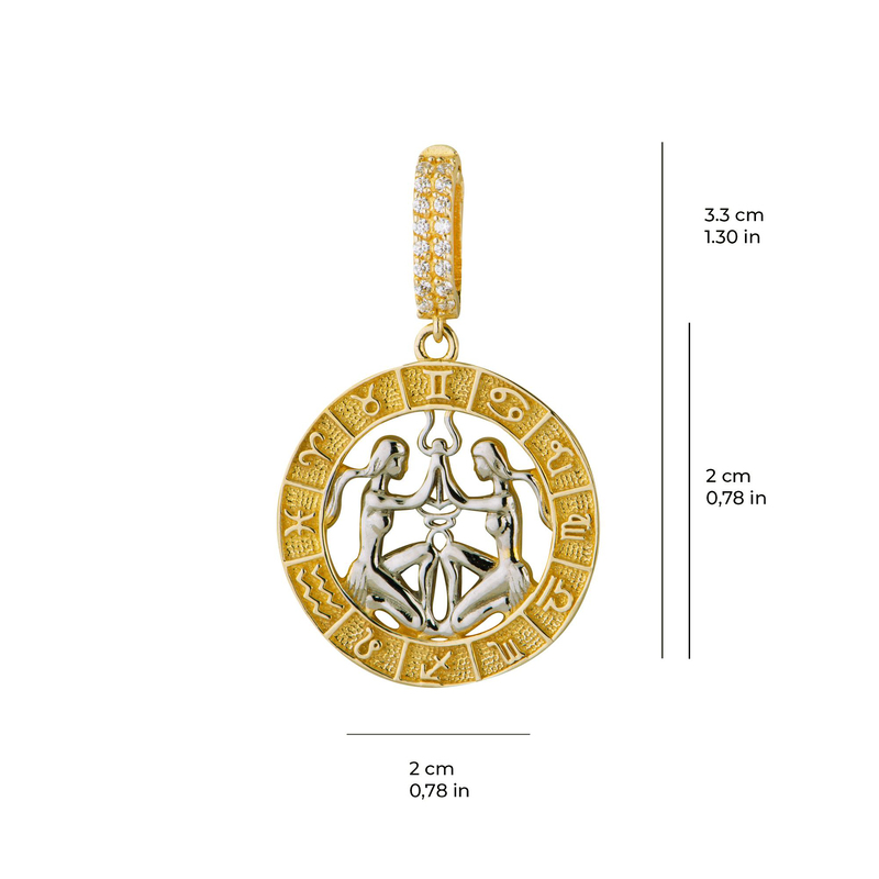 İkizler Burç Altın Charm