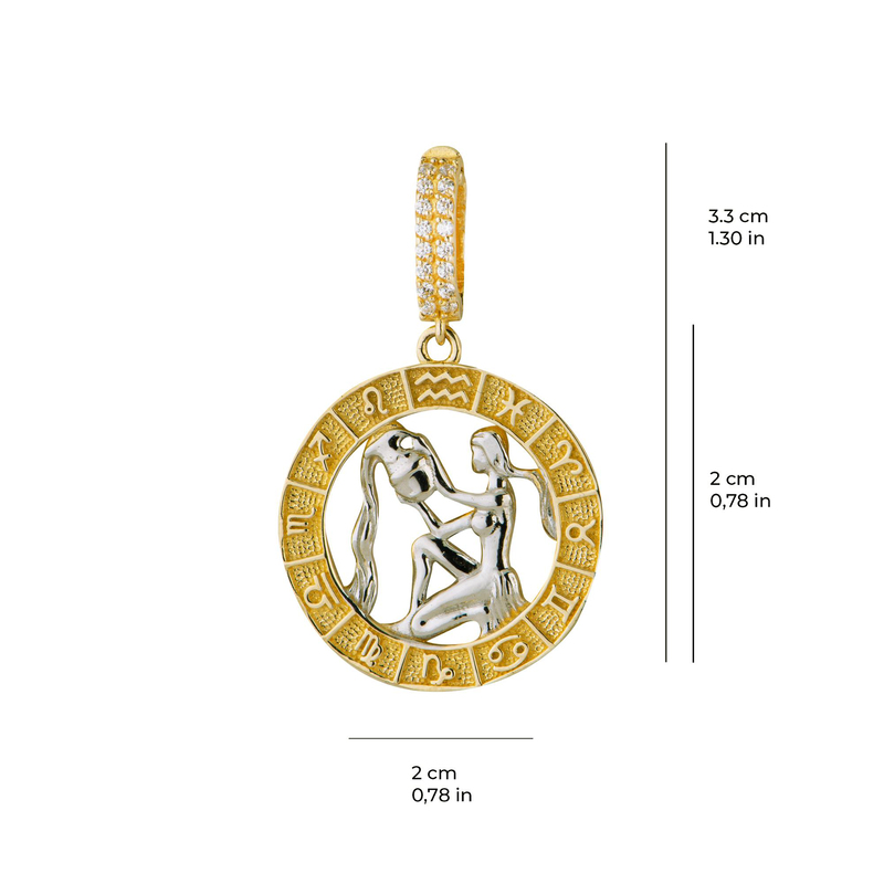 Kova Burç Altın Charm