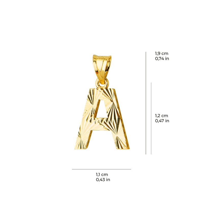 14 Ayar Altın A Harfi Kolye Ucu