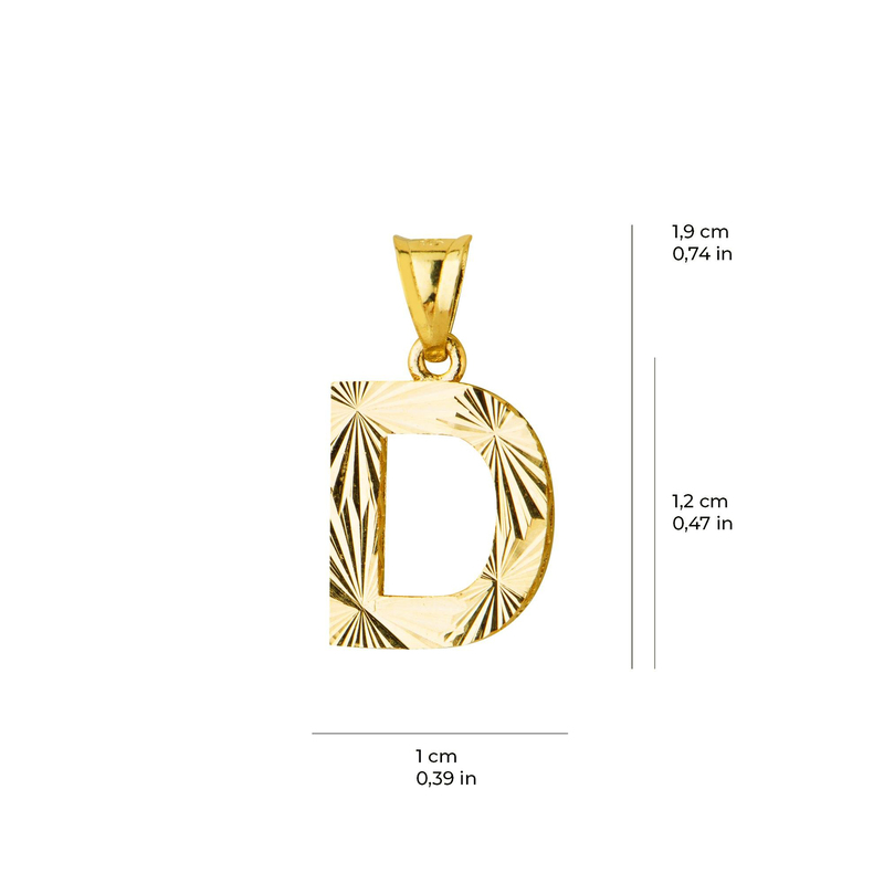 14 Ayar Altın D Harfi Kolye Ucu