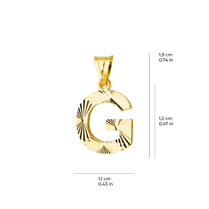 14 Ayar Altın G Harfi Kolye Ucu