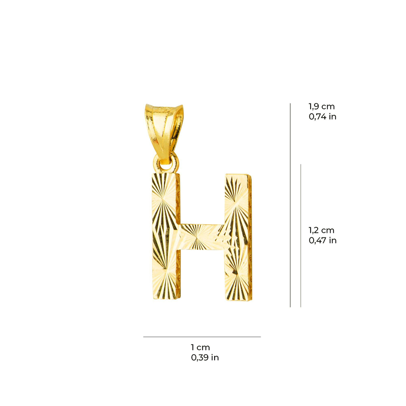 14 Ayar Altın H Harfi Kolye Ucu