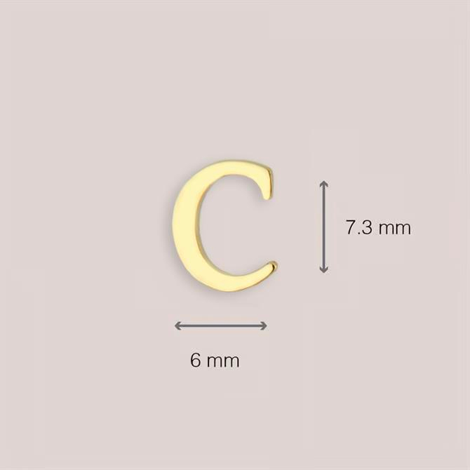 14 Ayar Altın C Harf Küpe