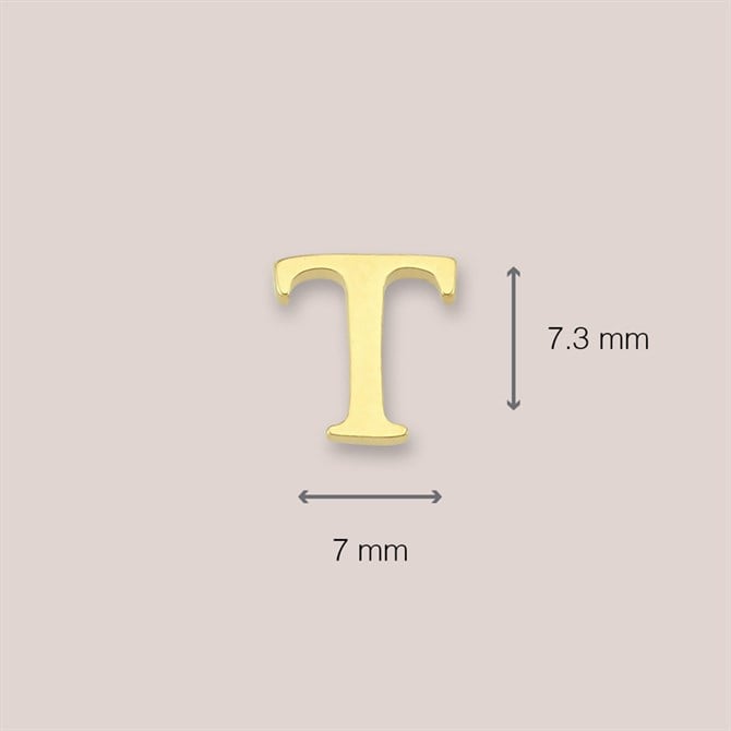 14 Ayar Altın T Harf Küpe