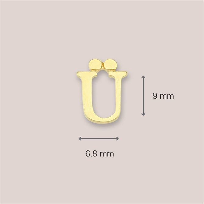 14 Ayar Altın Ü Harf Küpe