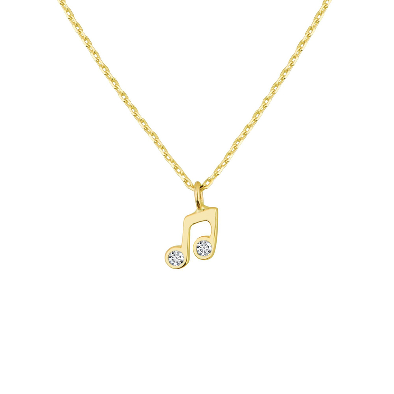 14 Ayar Altın Nota Kolye