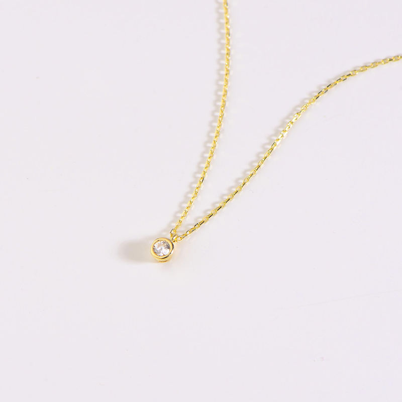 14 Ayar Tektaş Altın Kolye