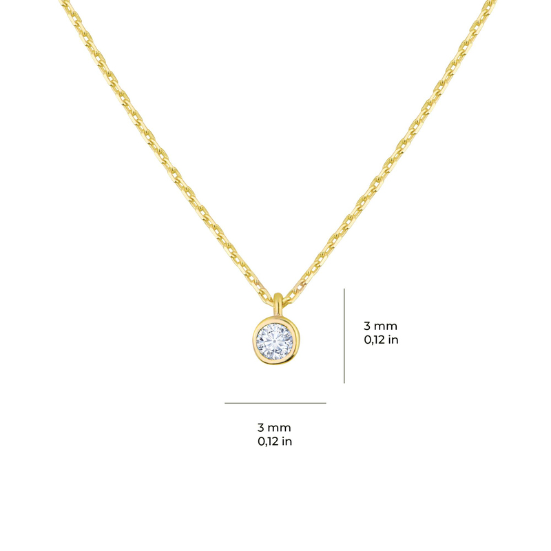 14 Ayar Tektaş Altın Kolye