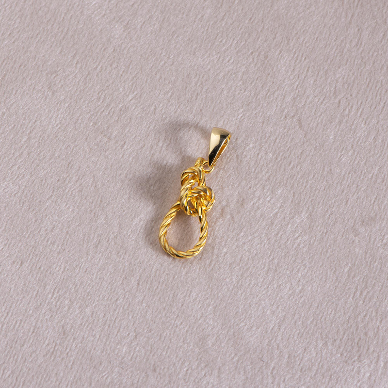14 Ayar Altın Düğüm Halat Kolye Ucu