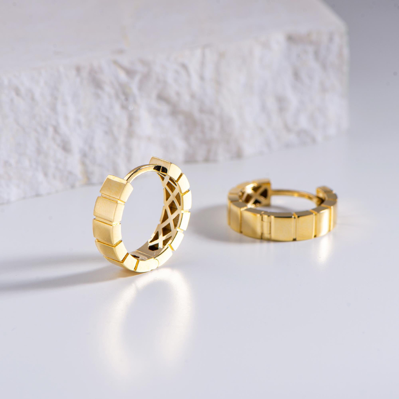 14 Ayar İtalyan Halka Dilim Altın Küpe