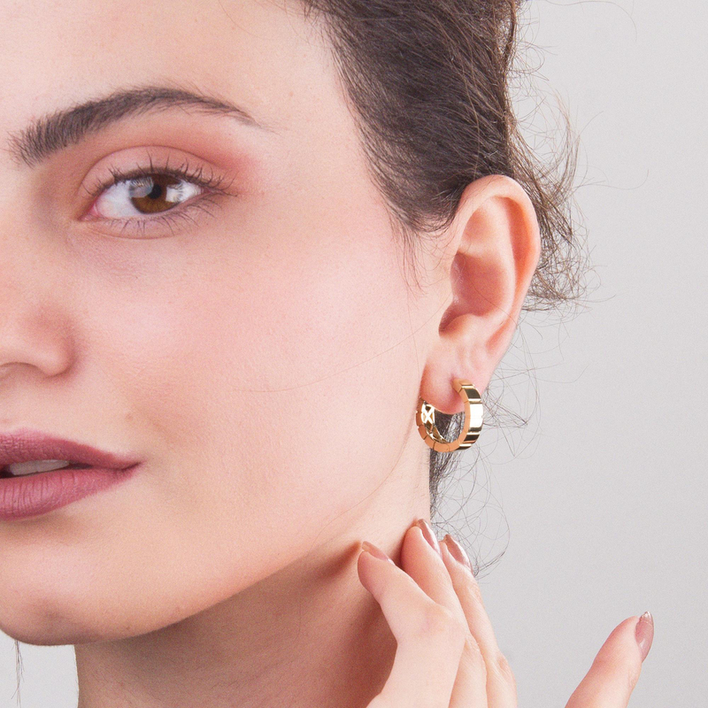 14 Ayar İtalyan Halka Dilim Altın Küpe