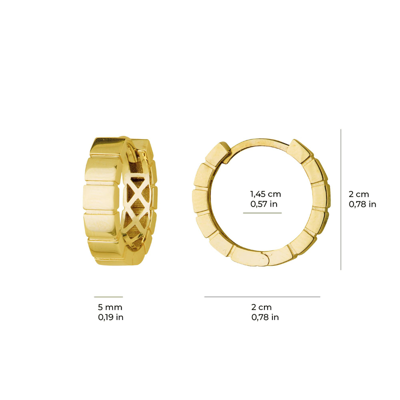 14 Ayar İtalyan Halka Dilim Altın Küpe