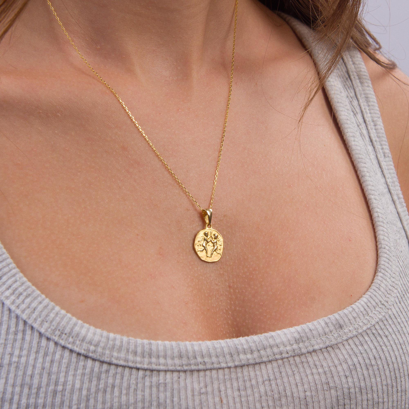 14 Ayar Altın İkizler Burç Kolye Ucu