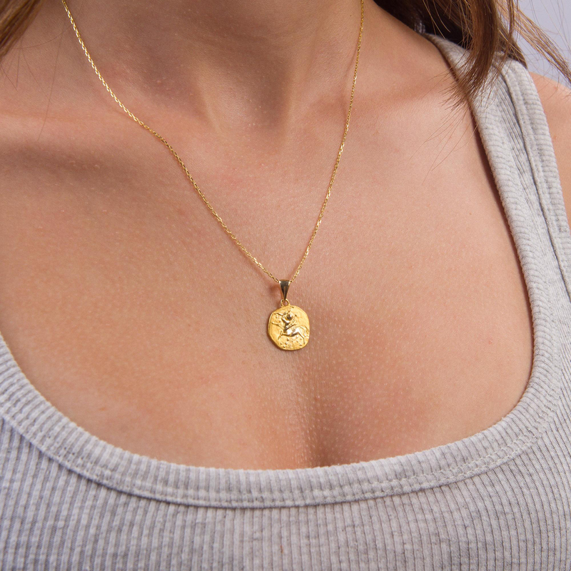 14 Ayar Altın Yay Burç Kolye Ucu