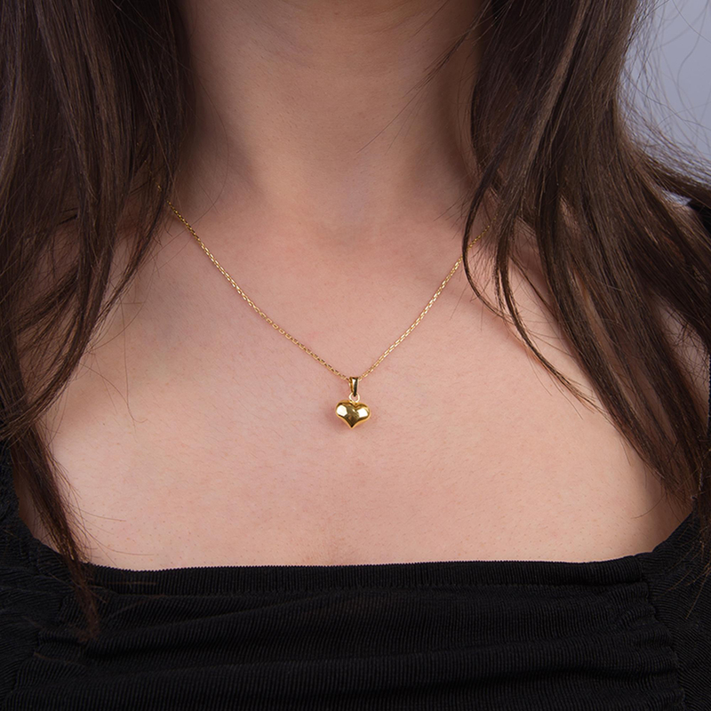 14 Ayar Altın Minik Kalp Kolye