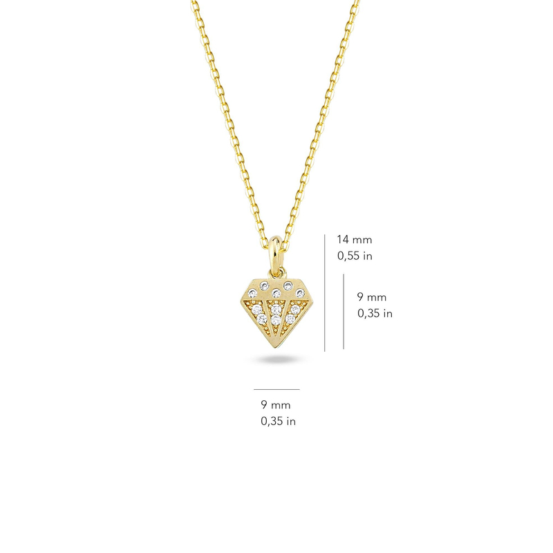 14 Ayar Altın Pırlanta Simgesi Kolye