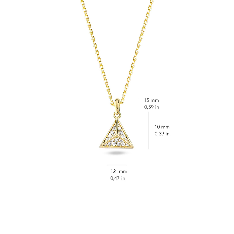 14 Ayar Altın Üçgen Kolye