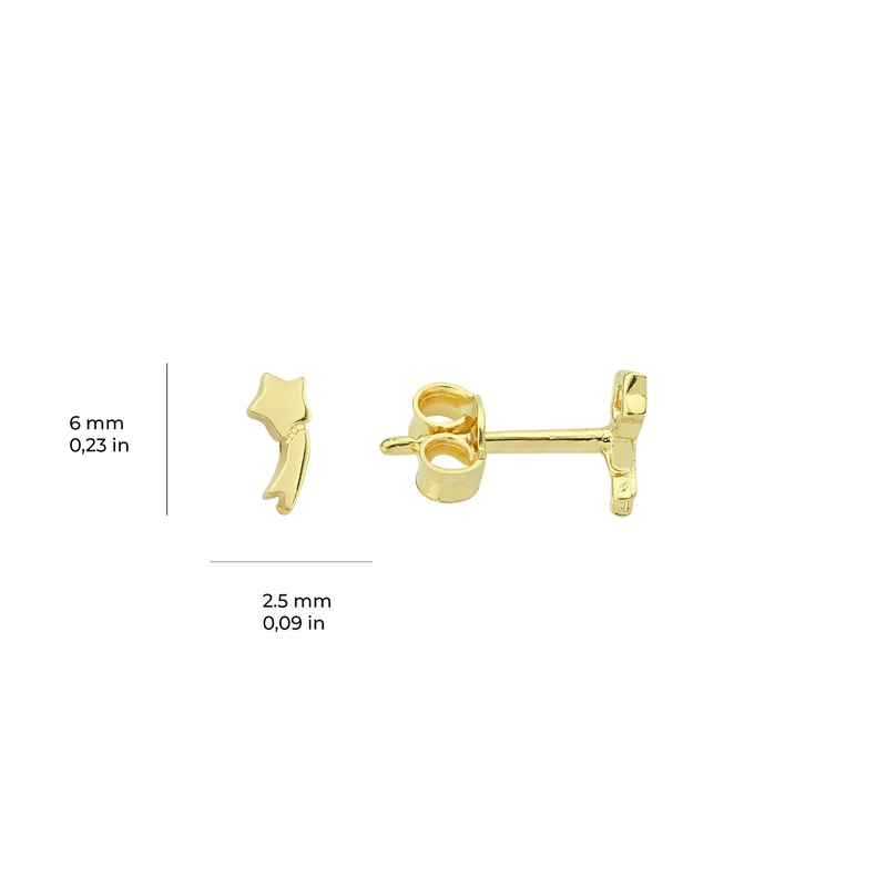 14 Ayar Minik Yıldız Altın Küpe