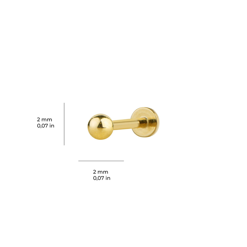 2 mm Top Altın Piercing