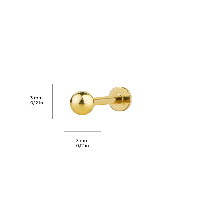 3 mm Top Altın Piercing