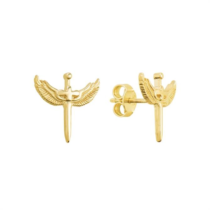 14 Ayar Altın Mikail Meleği Küpe