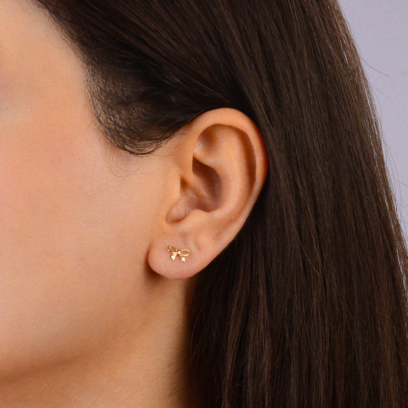 14 Ayar Altın Fiyonk Küpe