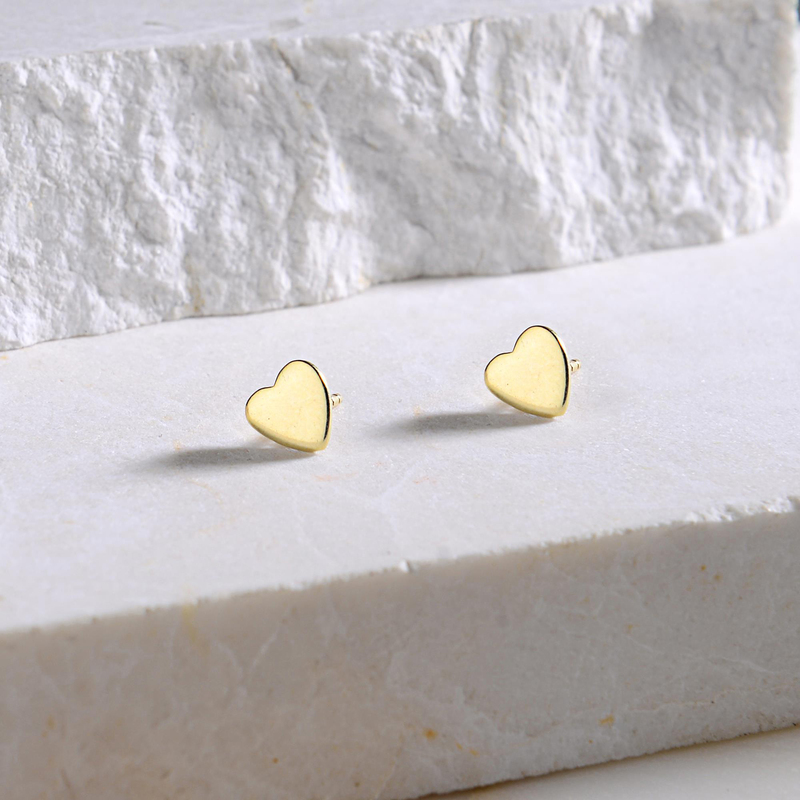 14 Ayar Altın Kalp Küpe