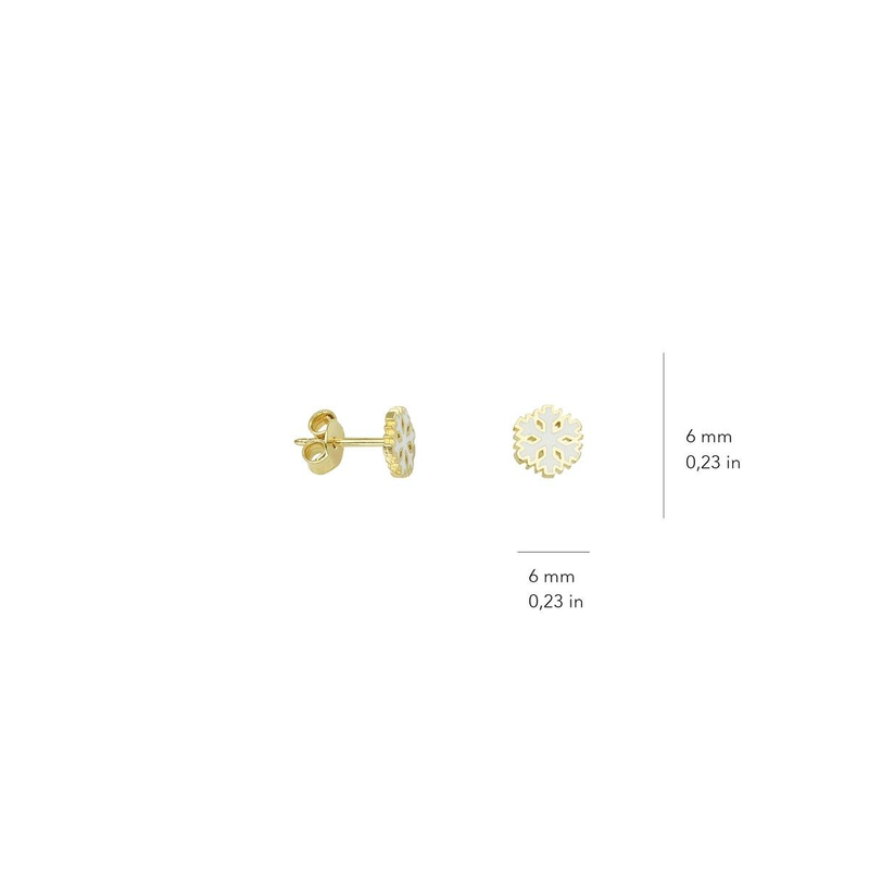 14 Ayar Altın Kar Tanesi Çocuk Küpe