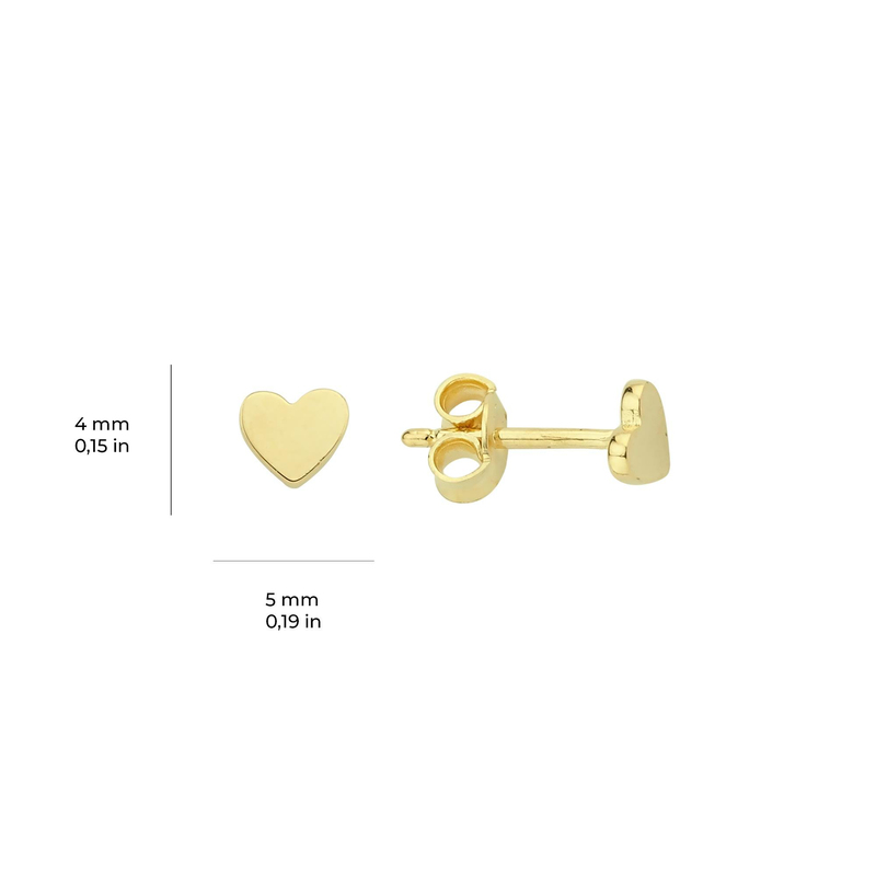 14 Ayar Altın Minik Kalp Küpe