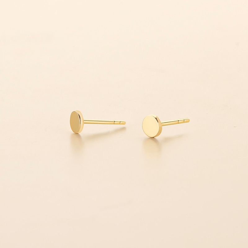 14 Ayar Altın Minik Yuvarlak Küpe