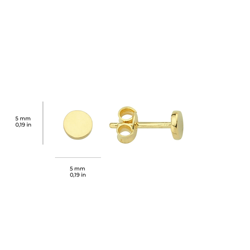 14 Ayar Altın Minik Yuvarlak Küpe