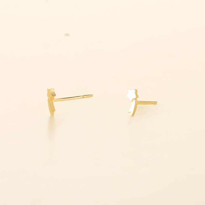 14 Ayar Minik Yıldız Altın Küpe