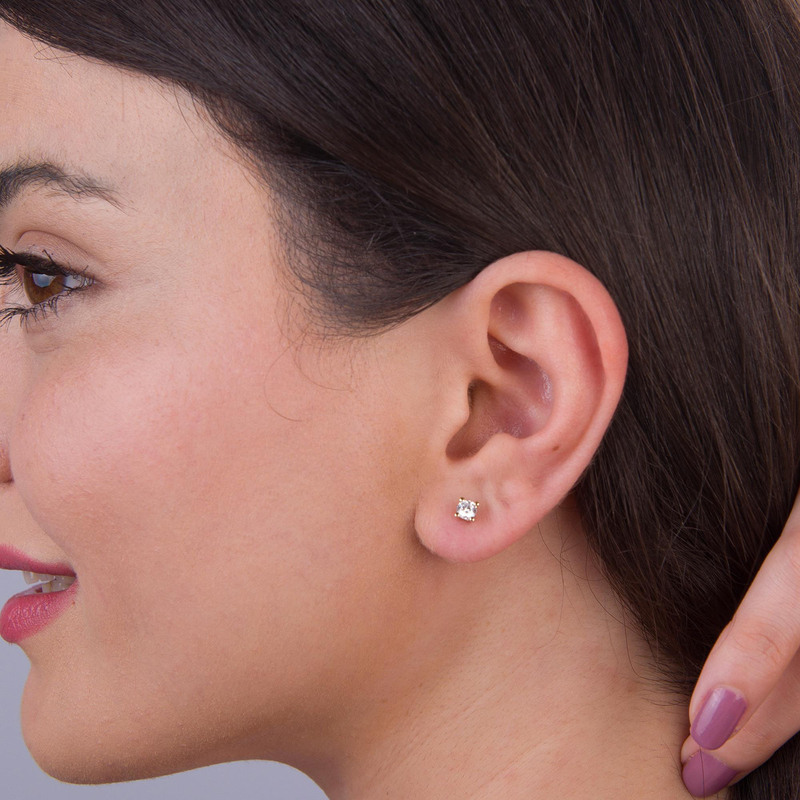 14 Ayar Tektaş Altın Küpe