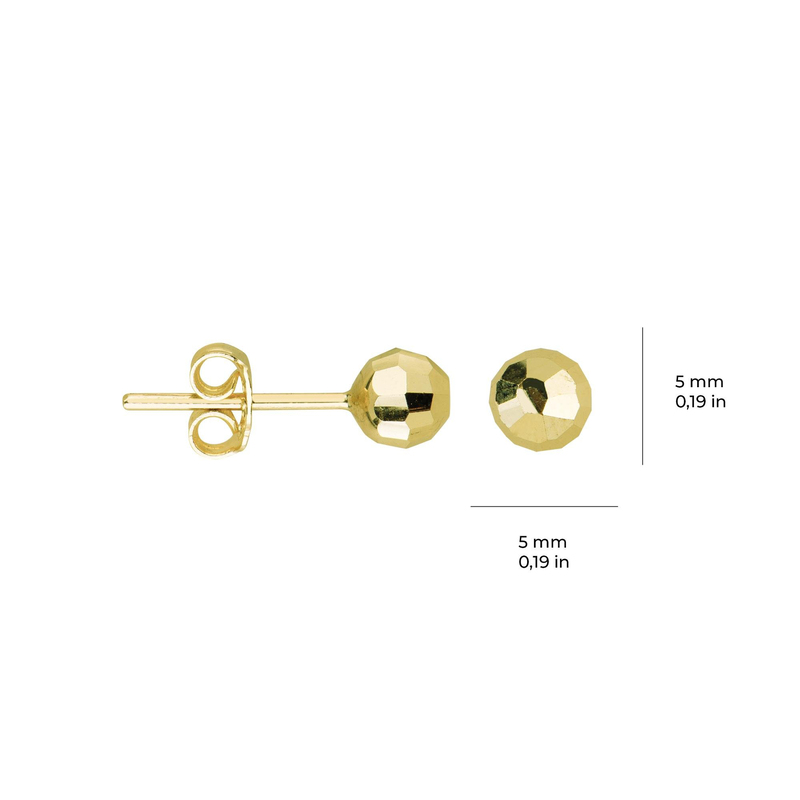 14 Ayar 5 mm Kalemli Altın Top Küpe