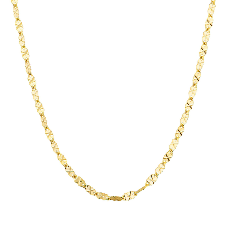 14 Ayar 45 cm Desenli Fantezi Altın Zincir Kolye