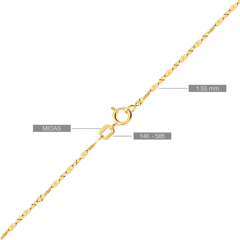 14 Ayar 45 cm Desenli Fantezi Altın Zincir Kolye