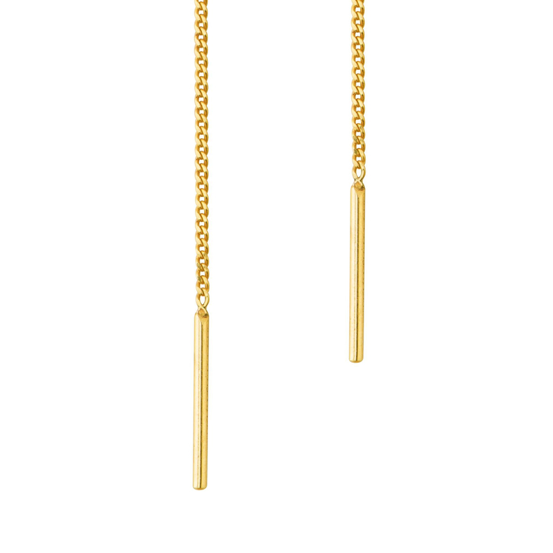 14 Ayar Altın Sallantı Zincir Tek Küpe