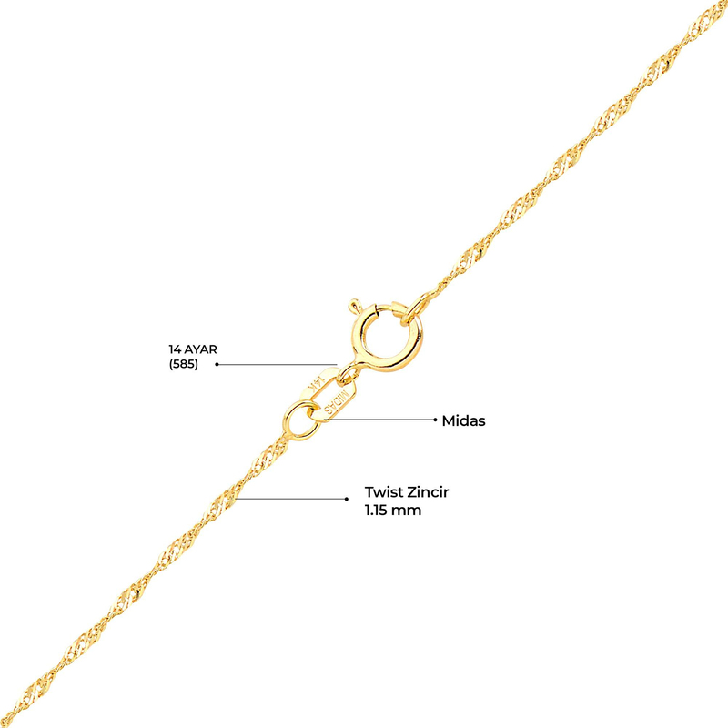 14 Ayar Singapur Altın Zincir Kolye