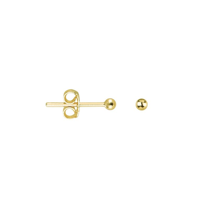 14 Ayar 2 mm Altın Top Küpe