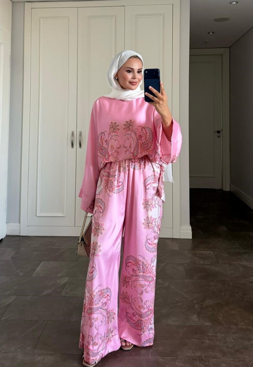 Lilyum Pantolonlu Takım Pembe 