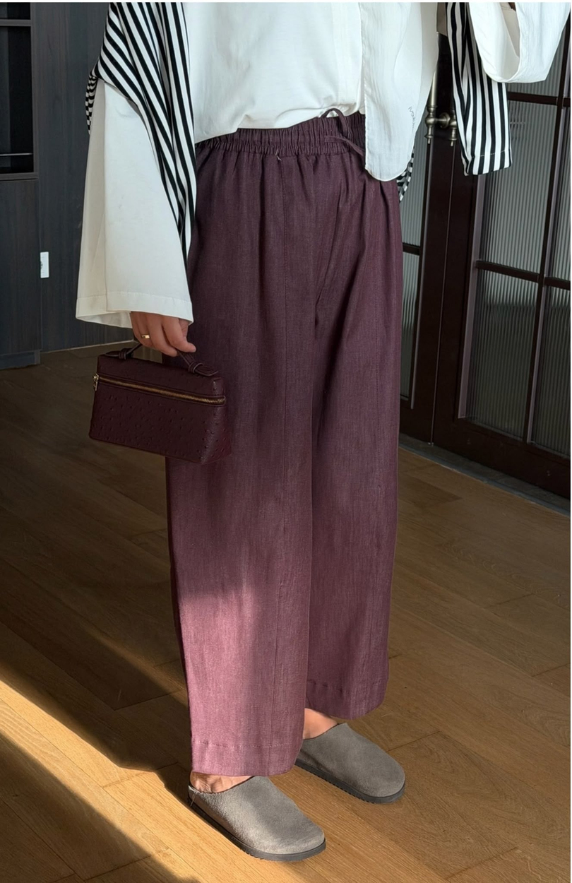 Barrel Denim Pantolon Bordo