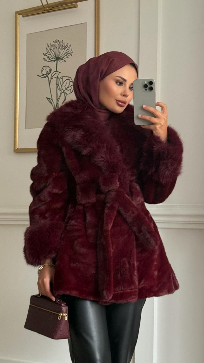 ORJİNAL ALPAKA KÜRK BORDO