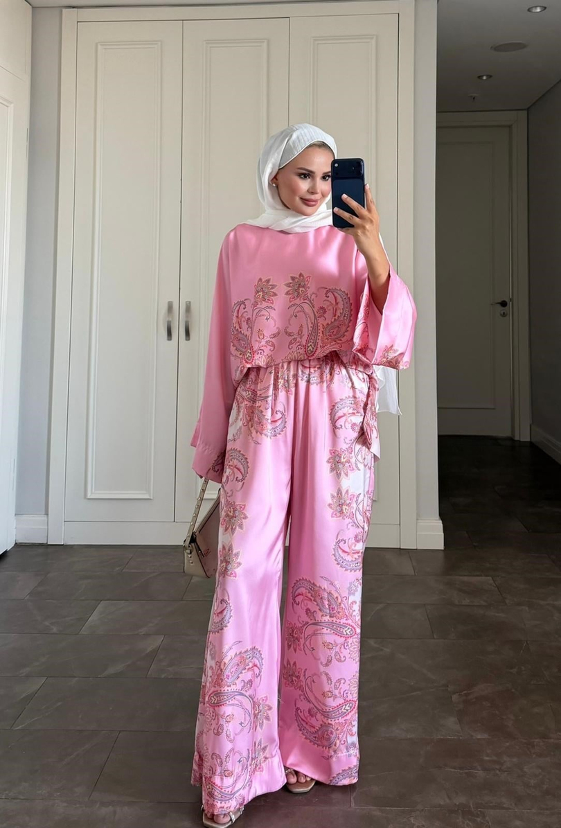 Lilyum Pantolonlu Takım Pembe 