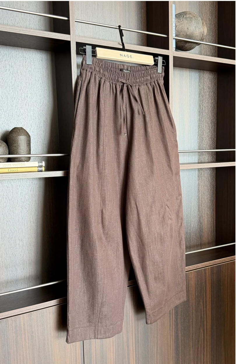 Barrel Denim Pantolon Kahverengi