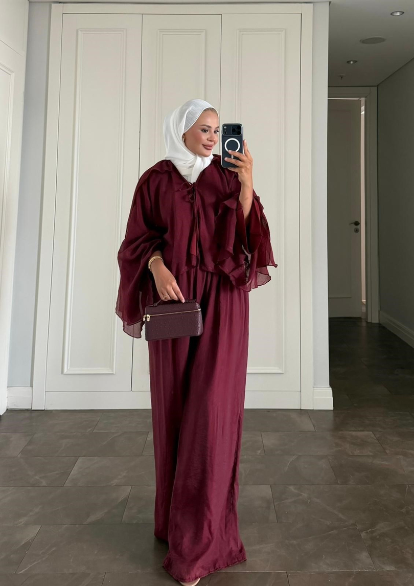 Affa Pantolonlu Takım Bordo