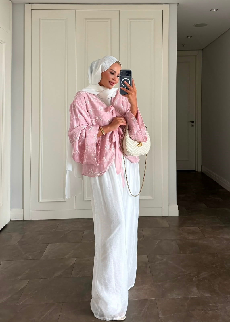Elena Pantolonlu Takım Pembe 