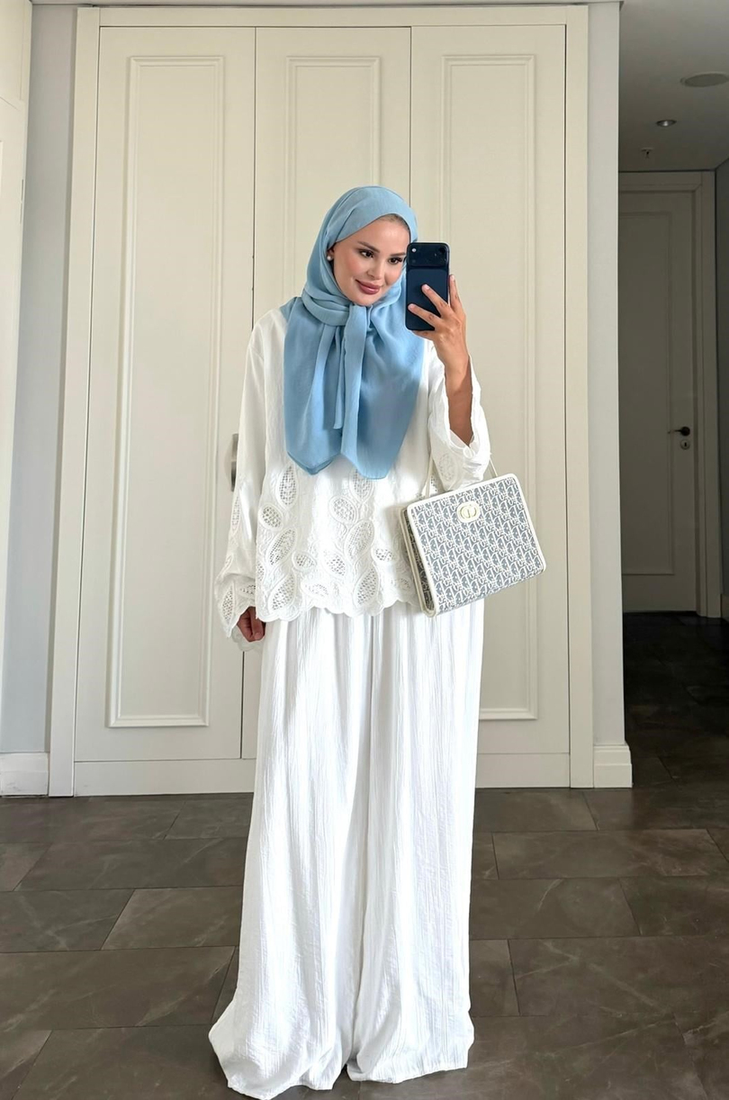 Dolly Pantolonlu Takım Beyaz