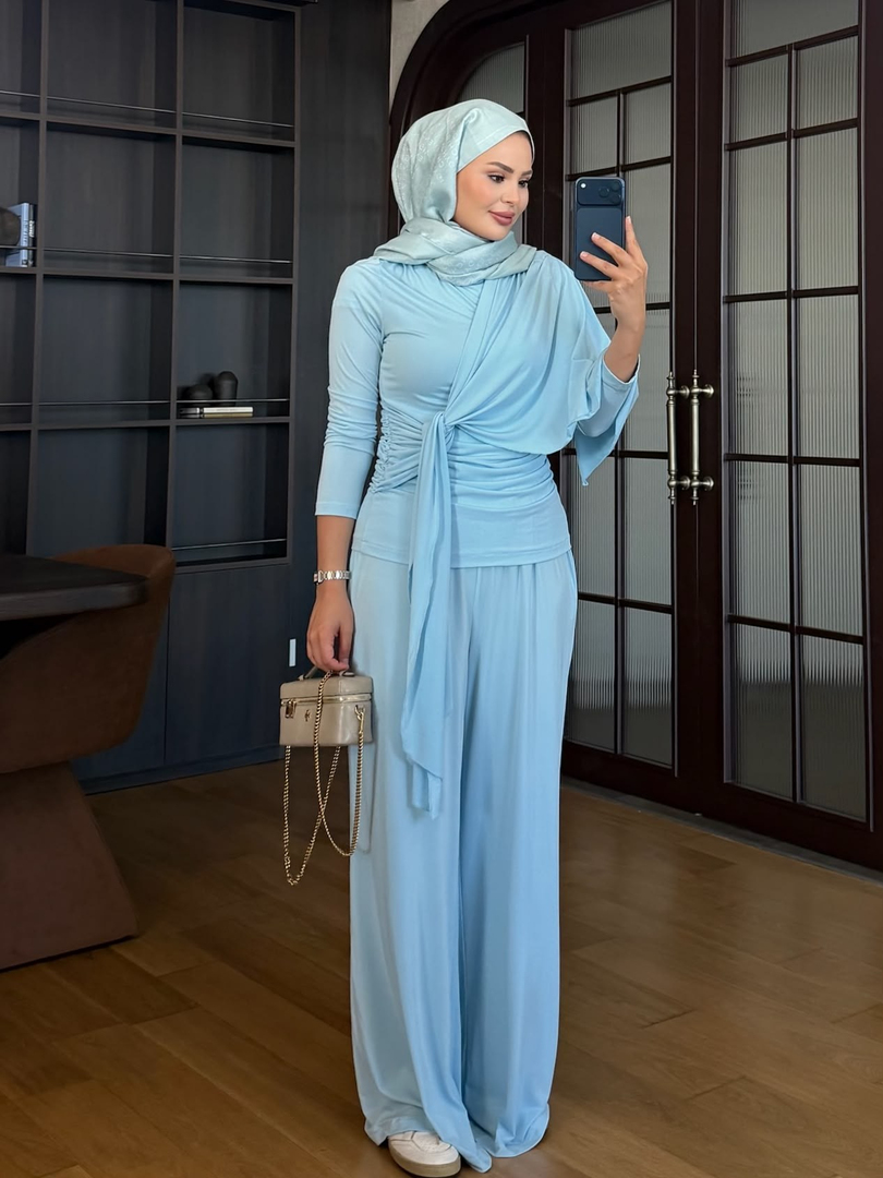 Çapraz Bağlmalı Takım Bebe Mavisi